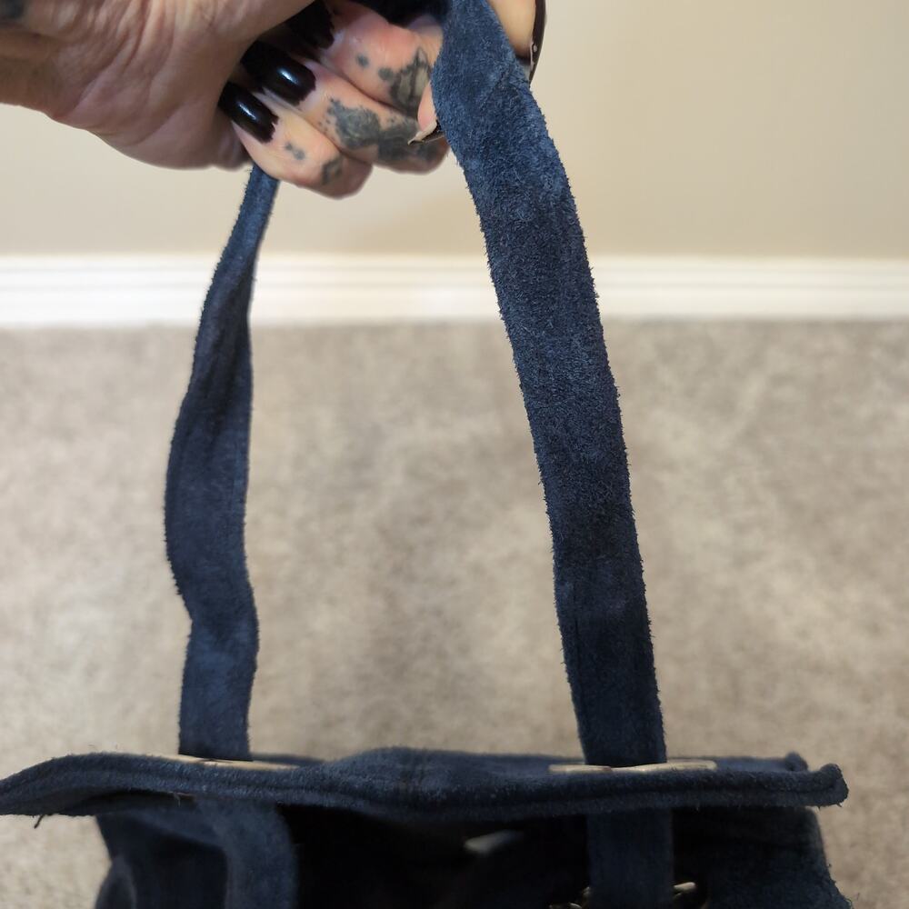 Suede Drawstring Vintage Mini Backpack - Picture 6 of 8